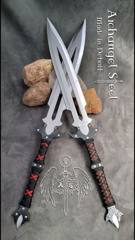 New Design by Archangel Steel!
Two-Hand, Vented Sword

39” Long
23” Blade (From Tip to Crossguard)
13.5 Handle

#ArchangelSteel #Detroit #MadeInDetroit #cosplay #weapon #sword #metal #battle #Renaissance #Medieval #Fantasy #steel #ComicCon #fight #knight Fantasy Dagger, Pretty Knives, Types Of Swords, Cool Swords, Cool Knives, Detroit Michigan, 판타지 아트, Medieval Fantasy, Tactical Gear