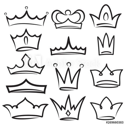 King Crown Drawing, Simple Graffiti, Crown Simple, King Crowns, Drawn Hair, King And Queen Crowns, Calligraphy Fonts Alphabet, Crown Drawing, Sweet Drawings