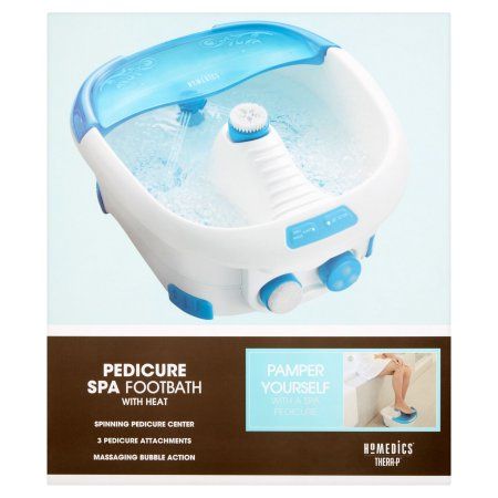 HoMedics Pedicure Spa Footbath with Heat, 4 pc, Blue Foot Spa, Foot Soak, Foot Bath, Spa Offers, Cleansing Brush, Massage Roller, Spa Massage, Pedicure Tools, Bath Spa