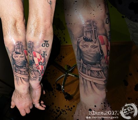 Croatian Warrior Tattoo, Croatian Tattoo Ideas, Croatian Warrior, Croatia Tattoo Ideas, Croatian Tattoo Meaning, Croatia Tattoo, Croatian Tattoo, Armor Of God Tattoo, Hajduk Split