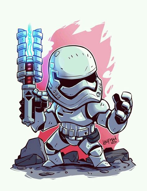 Stormtrooper Star Wars Tumblr, Derek Laufman, Star Wars Cartoon, Chibi Marvel, Star Wars Character, Star Wars Drawings, Storm Trooper, Chibi Characters, Star Wars Fan Art