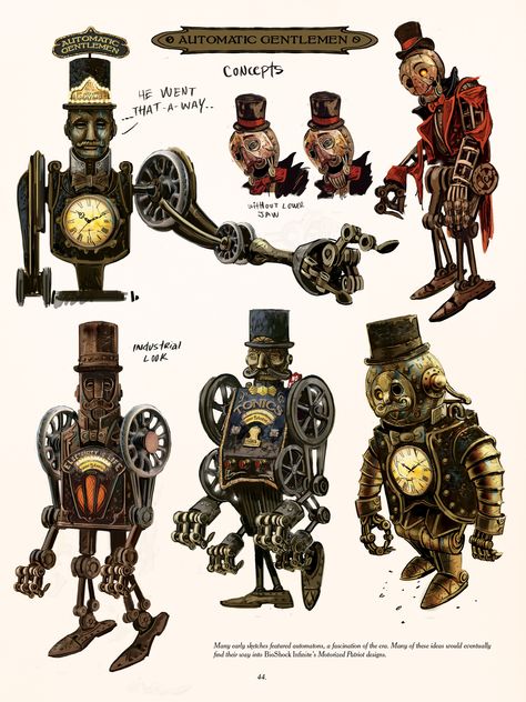 Libro The Art of BioShock Infinite Bioshock Art, Steampunk Robot, Steampunk Characters, Steampunk Artwork, Infinite Art, Bioshock Infinite, Arte Robot, Monster Concept Art, Game Concept Art