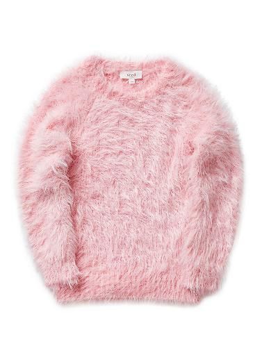 Nylon/Acrylic blend Sweater. Fully fashioned knit sweater, in super-soft fluffy yarn. Regular fitting silhouette. Available in Musk Pink. Fashion Essay, Cute Jumpers, Fluffy Yarn, Feather Jacket, Fashion Silhouette, Fluffy Sweater, Digital Storytelling, Pink Round, Fully Fashioned