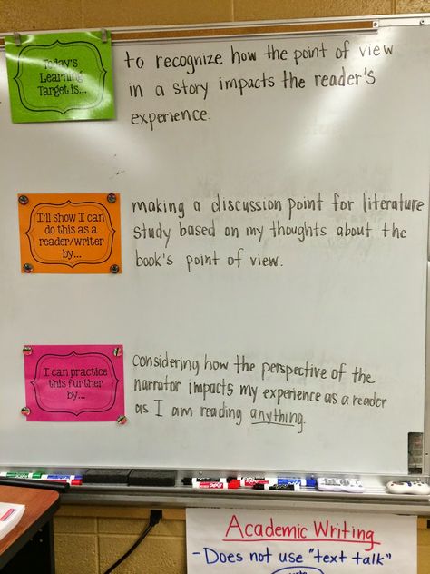 Middle School Teacher to Literacy Coach: Learning Targets, Minilessons, I Can Statements, Etc. Classroom Targets Display, High School Objectives Board, Objectives Board Middle School, Learning Targets Bulletin Board, Writing Objectives, Middle School Organization, Visible Learning, Learning Targets, Literacy Coaching