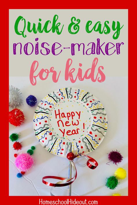 New Year's Eve Craft for Kids - Homeschool Hideout New Years Eve Crafts, New Years Craft, New Years Crafts, Diy New Years Party, News Years Crafts For Kids, New Year's Eve Crafts, Kids New Years Eve, Happy Home Fairy, Homeschool Crafts