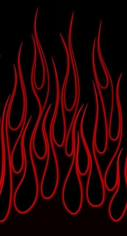 Red Flames, Custom Paint, A Black, Vintage Style, Paint, Red, Black