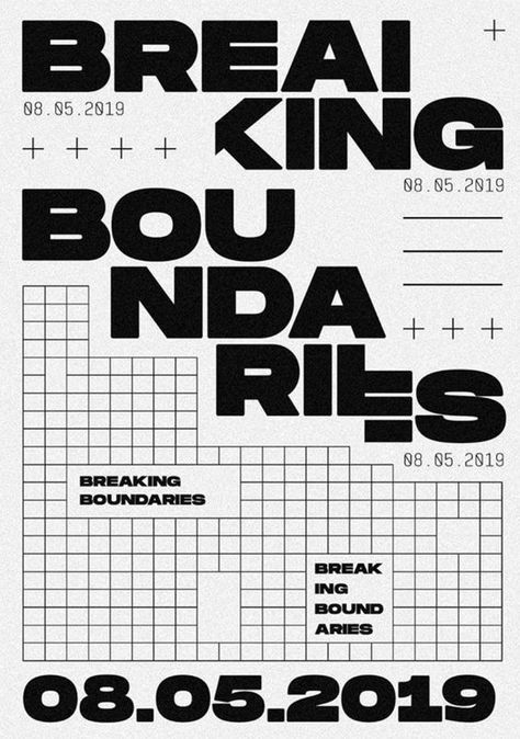 Plakat Design Inspiration, Poster Grafico, Breaking Boundaries, Typo Poster, Graphisches Design, Desain Editorial, 타이포그래피 포스터 디자인, Typography Layout, Typography Poster Design