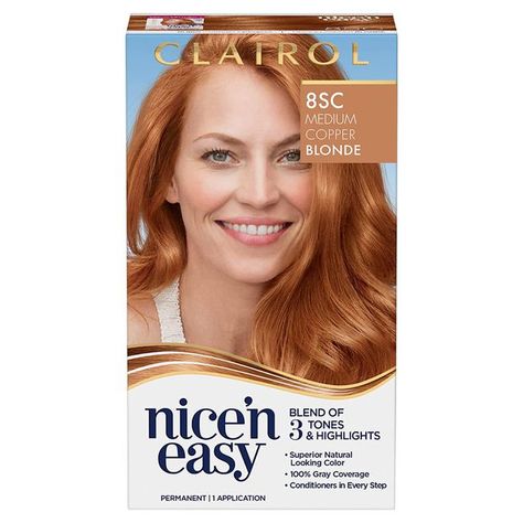 Medium Copper Blonde Hair, Best Red Hair Dye, Ginger Hair Dyed, Box Hair Dye, Permanent Hair Dye Colors, Copper Blonde Hair Color, Easy Hair Color, Copper Blonde Hair, Shades Of Red Hair