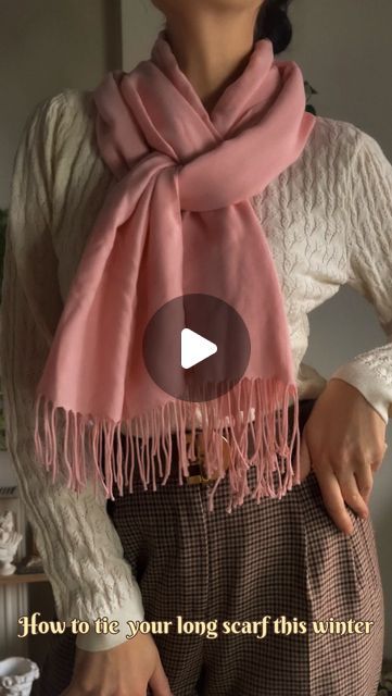 Zornitsa Ivova on Instagram: "🧣How to tie your long scarf this winter🧣 I love how voluminous the scarf looks this way and how quick it is to tie it. Simply perfect for my for my lapel coats this winter. Don't forget to save this for your future reference.  🤍" Folding A Scarf Ways To, Winter Scarf Tying Tutorials, Wrap A Scarf, Scarf Pins How To Wear A, Neck Scarf Styles Winter, How To Fold Scarves, How To Scarf Wrap, Scarf Folding Ideas, Wrap Scarf