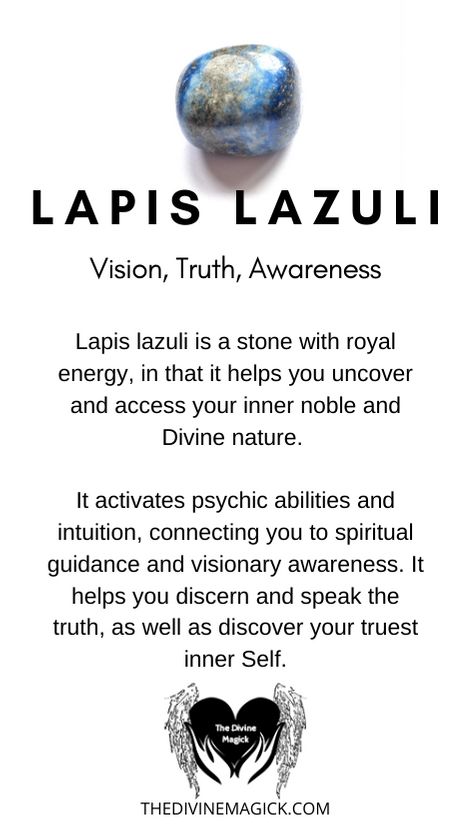 Lapis Lazuli Witchcraft, Lapiz Lazuli Crystal Meaning, Lapis Lazuli Crystal Meaning, Best Healing Crystals, Crystal Healing Chart, Moonstone Rings, Crystal Guide, Lapis Lazuli Crystal, Crystals Healing Properties