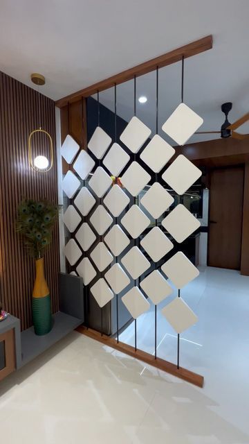 home decor interior design Living Room Partition Design Small Spaces, Modern Partition Wall Room Dividers, Wallpaper Living Room Accent Wall, Wooden Partition Design, Glass Partition Designs, Modern Partition, Modern Partition Walls, Wall Partition Design, Glass Partition Wall