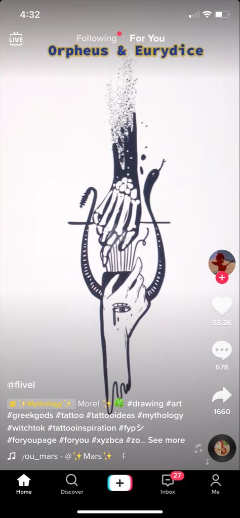 credit to @ flivel on tiktok!! Eurydice Tattoo, Orpheus And Eurydice Tattoo, Orpheus And Eurydice, Greek Myths, Cute Easy Drawings, S Tattoo, Piercing Tattoo, Greek Gods, Greek Mythology