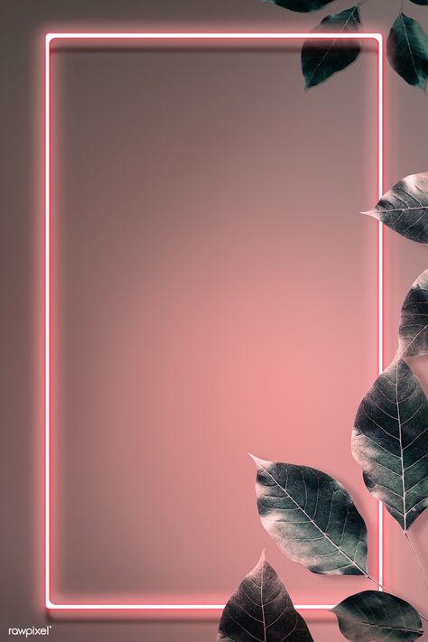 Green leaf decorated neon frame mockup design | premium image by rawpixel.com / HwangMangjoo Neon Frame, Framed Wallpaper, Neon Wallpaper, Instagram Wallpaper, Flower Background Wallpaper, 背景 シンプル, Pink Neon, Backgrounds Phone Wallpapers, Instagram Frame