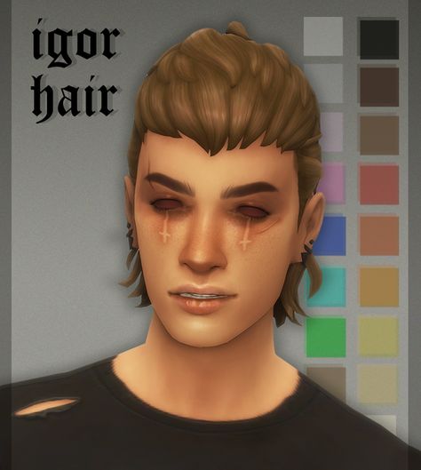 simblreen 2020 day 2: igor hair | okruee on Patreon Sims Cc Hair, Punk Mullet, Sims 4 Hair Male, Monochrome Makeup Look, Pelo Sims, Mullet Haircut, Sims 4 Mm Cc, Free Sims, Sims 4 Characters