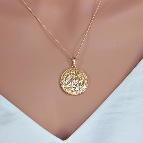 Compass Jewelry, St Christopher Necklace, St Christopher Pendant, Cross Choker, St Christopher, Compass Necklace, Saint Christopher, Necklace Collection, Tin Gifts