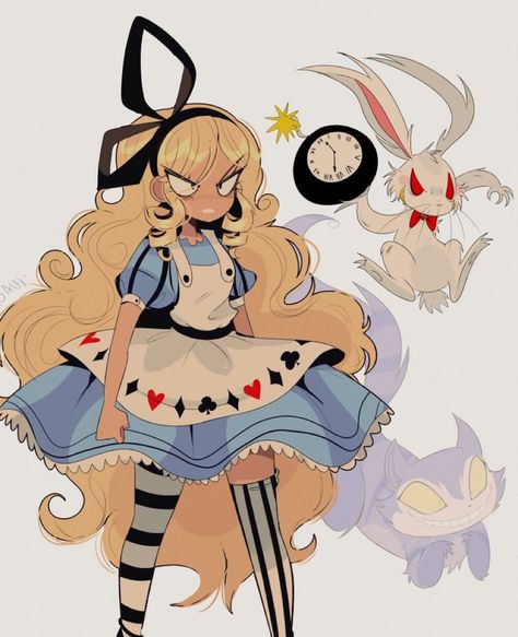 Alice In Wonderland Fanart, Dark Alice In Wonderland, Wonderland Artwork, Alice In Wonderland Aesthetic, Planet People, Arte Inspo, Adventures In Wonderland, 영감을 주는 캐릭터, Cute Art Styles