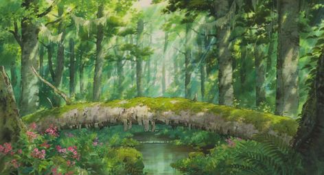 Environmental Concept Art - Album on Imgur Studio Ghibli Scenery Landscape, Art Studio Ghibli, Wallpaper Studio, Studio Ghibli Background, Desktop Background Pictures, Ghibli Artwork, Studio Ghibli Art, Forest Wallpaper, Ghibli Art