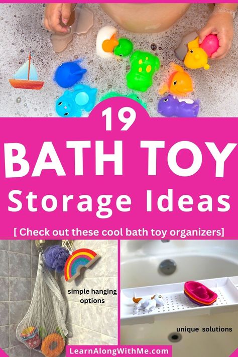 If you have bath toys spread all over your bathroom and in your tub, you'll want to check out these bath toy storage ideas. 

There are a variety of options to store water toys. There are hanging solutions, cross-tub shelves, toy scoopers and more. 

Finding a place to store bath toys can be tricky - especially in a small bathroom. Hopefully at least one of these ideas will help you out.

Check them out today.

#bathtoystorage  #bathtoystorageideas #toystorage  #toystorageideas   #bathroom Bathroom Toy Storage Ideas, Bathroom Toy Organization, Tub Shelves, Bathroom Toy Storage, Kids Bath Tub, Kids Bathroom Storage, Best Bath Toys, Toy Storage Ideas, Bath Toy Storage