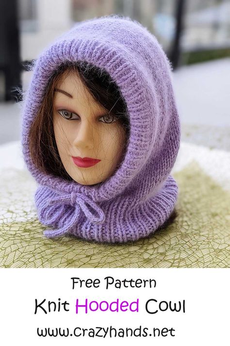 Cowl Hoodie Pattern, Drawstring Cowl Knit Pattern, Knit Hoodie Pattern Free, Scarf With Hood Pattern, Knitted Scarf With Hood, Hood Knitting Pattern Free, Cowl Hood Knitting Patterns Free, Scoodie Knitting Pattern Free, Knit Hoodie Pattern Free Women