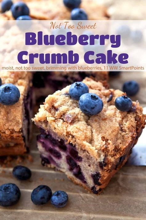 This simple blueberry crumb cake is moist, not too sweet and brimming with blueberries! #blueberrycrumbcake #blueberrycoffeecake #coffeecake #cake Blueberry Crumb Cake Recipe, Blueberries Recipes, Blueberry Coffee Cake Recipe, Blueberry Crumb Cake, Crumb Cake Recipe, Streusel Coffee Cake, Blueberry Cake Recipes, Blueberry Farm, Blueberry Coffee Cake