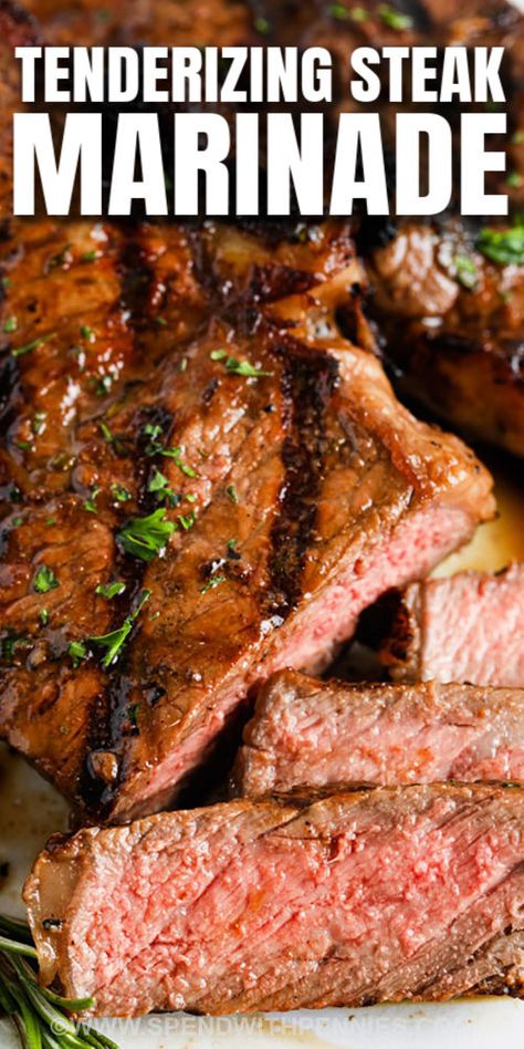 Tenderizing Steak Marinade, Tenderizing Steak, Marinated Steak Recipes, Easy Steak Marinade Recipes, Steak Marinades, Best Steak Marinade, Steak Marinade Easy, Steak Marinade Recipes, Beef Marinade