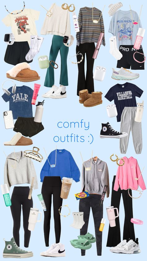 #comfyschoolfit #comfycore #comfyfits #comfycasualstyle #comfycozy #comfyaesthetic #comfyclothes #comfyoutfit #comfyfit #comfy #casualsummeroutfit #casuallook #casualootd #casualfits #casualchic Cute Easy Outfits For School, Cute Middle School Outfits, Preppy Outfits For School, Simple Outfits For School, Casual Preppy Outfits, Trendy Outfits For Teens, Cute Lazy Day Outfits, Clothes And Shoes, Cute Lazy Outfits