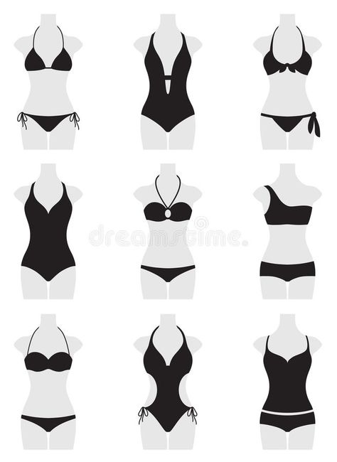 Afro Hair Silhouette, Swimwear Aesthetic, Fashion Template, Anime Outfit, Fashion Illustrations Techniques, Clothing Guide, Fashion Terms, Clothing Design Sketches, Swimsuits Outfits