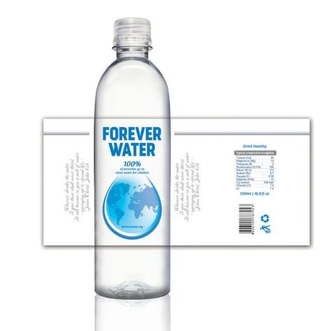 Bottle Design Water, Premium Water Bottle, Water Bottle Label Design, Custom Product Packaging, Water Bottle Labels Template, Water Packaging, Luxury Packaging Design, Packaging Template Design, Water Branding