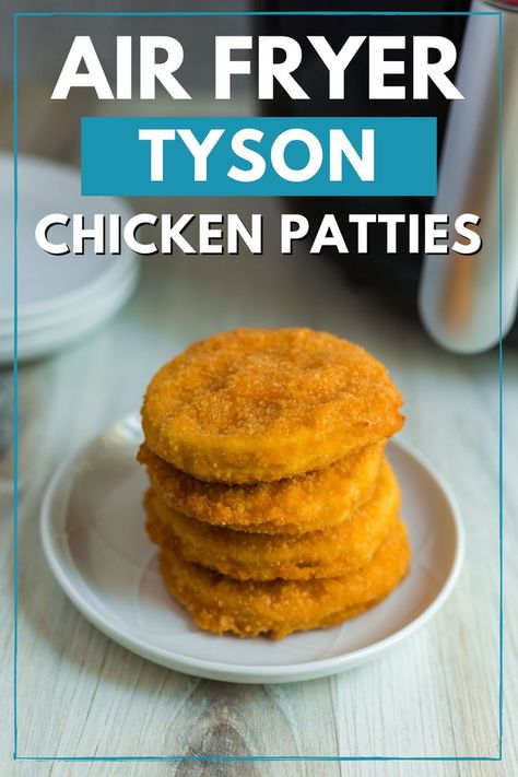 Air Fryer Tyson Chicken Patties Chicken Patties In Air Fryer, Tyson Chicken Patties, Chicken Patty Recipes, Tyson Chicken, Cooking Frozen Chicken, Air Fryer Cooking Times, Fast Food Places, Air Fryer Recipe, Air Fried Food