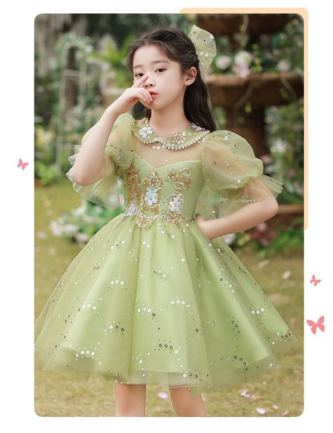 Party Frock Designs, Green Princess Dress, Princess Frocks, Wedding Evening Dress, Flower Girls Dresses, Kids Dress Patterns, Princess Ball Gowns, Baby Frocks Designs