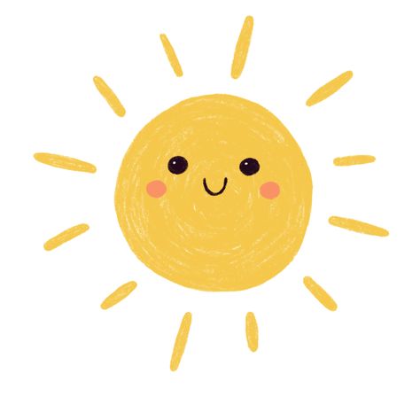 cartoon sun with a smiley face Sun Widget, Sunshine Clipart, Sunshine Birthday Cakes, Kawaii Sun, Sun Clipart, Painted Sun, Kids Food Crafts, Sun Drawing, Baby Print Art