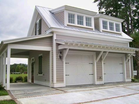 Garage with Flex Studio, 009G-0018 Detached Garage Designs, Garage Plans With Loft, Room Above Garage, Plan Garage, Garage Guest House, Loft Plan, Carriage House Plans, Apartment Exterior, Garage Addition