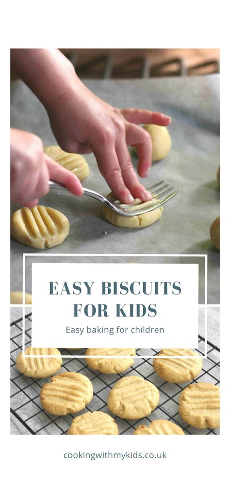 Fork Biscuits Recipe, Easy Healthy Biscuit Recipe, Quick And Easy Baking Recipes Simple, Easy Baking Recipes For Preschool, Simple Recipe For Kids, Simple Biscuits Recipe, Easy Recipes For Preschoolers To Make, Preschool Baking Ideas, Quick Simple Baking Recipes