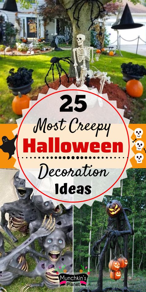 Most Creepy Halloween Decoration For Front Yard Halloween Decorations Indoor Scary, Ideas For Front Yard, Outside Halloween Decorations, Scary Halloween Decorations Outdoor, Haunted House Diy, Scary Halloween Decorations Diy, Halloween Decoration Ideas, Halloween Diy Outdoor, Halloween Outside