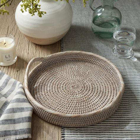 Basket Trays, Round Rattan Tray, Tray For Coffee Table, Boho Dining Room, Rattan Tray, Wicker Tray, Integrated Handles, Basket Tray, Stunning Tops