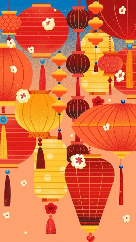 Snapchat Chinese New Year illustrations :: Behance Modern Chinese New Year Graphic Design, Chinese Restaurant Illustration, New Year Vector Illustration, Tet Illustration, Lunar New Year Illustration, Chinese New Year Packaging, Chinese New Year Pattern, New Years Design, Chinese New Year Art