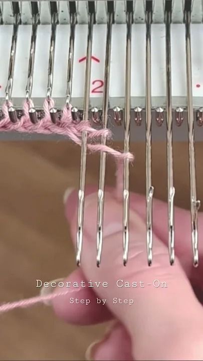 For a full episode about casting on a knitting machine to get a decorative edge, see the Youtube Knitting Machine Step by Step channel ( @knittingmachinestep... Knitting Machine Tutorial, Brother Knitting Machine, Cast On Knitting, Machine Knit, Knitting Machines, Knitting Basics, Knitting Baby, Casting On, Corset Pattern