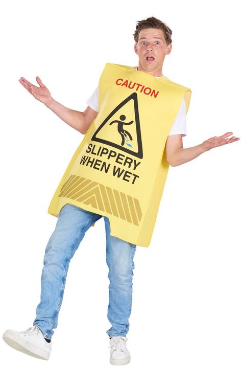 Wet Floor Sign, 1920s Themed Party, Sign Dress, Hen Night Ideas, Christmas Party Costume, Wet Floor Signs, Groom To Be, Spitting Image, Slippery When Wet