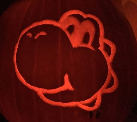 My Yoshi Jack-O-Lantern – The Triple Option Super Mario Jack O Lantern, Mario Jack O Lantern, Yoshi Pumpkin Carving, Mario Pumpkin Carving, Luigi Pumpkin, Yoshi Pumpkin, 3d Pumpkin Carving, Pumpkin Inspo, Mario Halloween