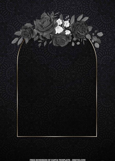 Free (Free) 10+ Luxury Rose Black And White Canva Wedding Invitation Templates Sending floral patterned wedding invitations is an elegant way to incorporate nature's natural everyday beauty into your wedding's décor. Our floral print designs come in a variety of colors and style... Black Wedding Card Design, Background Black Images, Black And White Wedding Background, Wedding Invitation Cards Black, Invitation Card Black And White, Black Invitation Template, Black Floral Background, Black And White Invitations, Floral Background Design