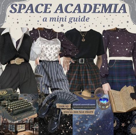 Space Aesthetic Outfit, Ravenclaw Outfit, Academia Aesthetic Outfit, Dark Academia Outfits, Dark Academia Outfit, Space Aesthetic, Academia Outfits, Space Outfit, Academia Style