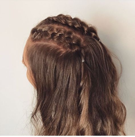 Plaits On Top Of Head, 2 Braids Down The Middle, Small French Braids On Top Of Head, Ian Jeffery, Boxer Braids Hairstyles, Hair Down Styles, Plaits Hairstyles, French Braid Hairstyles, Open Hairstyles