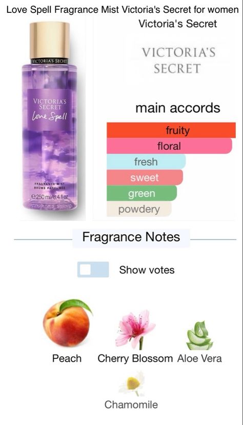 Love Spell Perfume Victoria Secrets, How To Smell Like Cherry Blossom, How To Smell Fruity And Floral, How To Smell Floral, How To Smell Like Peaches, Fruity Perfumes For Women, Love Spell Perfume, Cherry Blossom Perfume, Vs Love Spell