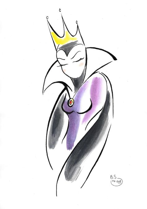 Snow White Drawing, Evil Queen Snow White, Queen Grimhilde, Disney Villain Party, Queen Snow White, Disney Evil Queen, Queen Drawing, Snow White Evil Queen, Evil Disney