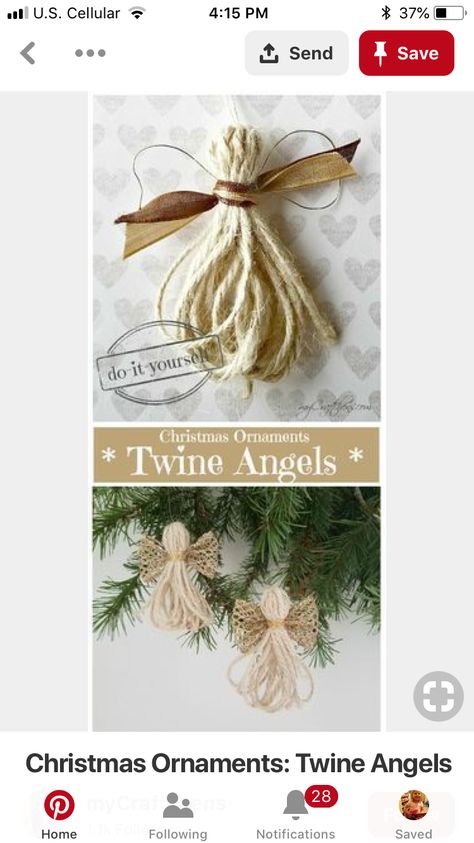 Twine Angels, Christmas Ornaments Homemade Rustic, Christmas Ornaments Homemade Kids, Diy Christmas Ornaments Rustic, Angel Ornaments Diy, Angels Ornaments, Christmas Ornaments Diy Kids, Homemade Christmas Ornaments Diy, Ornaments Diy Kids