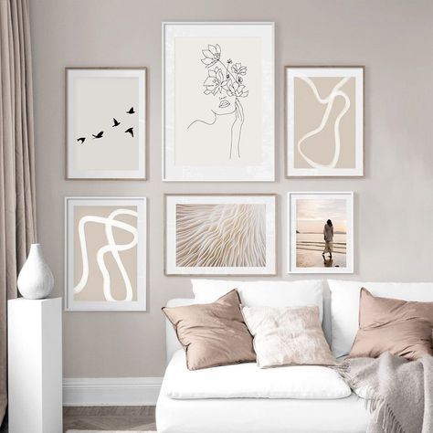 Beige canvas art