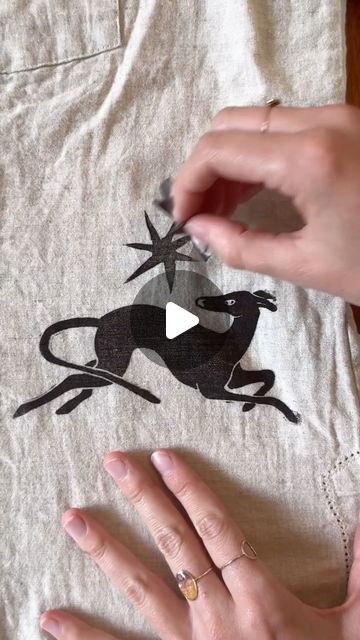 two oaks design on Instagram: "blocking printing on a vintage linen button up 🌟  shop in the link in our bio!   #thriftflip #sustainableart #blockprinting #textileartist #linocut #printmaking #upcycledclothing" Linocut Print Clothing, Linocut On Clothes, Linocut Shirt Print, Linocut Print T Shirt, Lino Tshirt Print, Linocut Design, Diy Blocks, Linocut Printmaking, Lino Prints