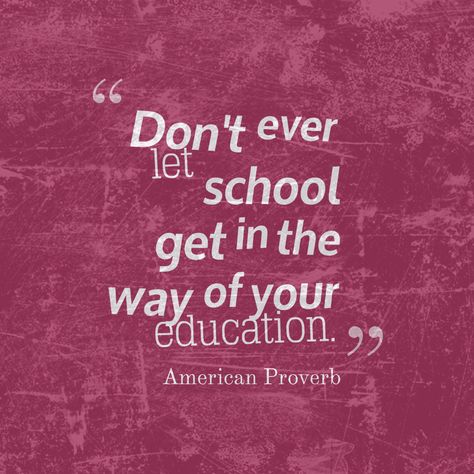 Don't ever let school get in the way of your education. American proverb Ancient Proverbs, Jacque Fresco, Motivational Bible Quotes, American Proverbs, Inspirational Life Lessons, Book Of Proverbs, African Proverb, Proverbs Quotes, Raising Boys