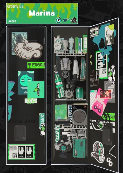 Splatoon Locker Ideas, Splatoon Locker, Splatoon Characters, Locker Ideas, Splatoon Squid, Locker Designs, Nintendo Splatoon, Splatoon Comics, Splatoon 3