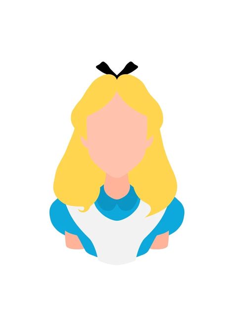 Alice Disney, Disney Minimalist, Art Digital, Alice In Wonderland, Printable Art, Digital Files, Instant Download, Disney, Hair